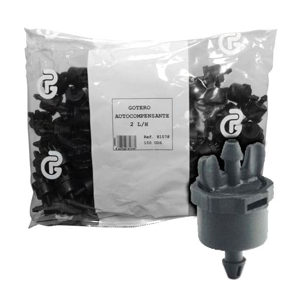 Gotero 2 L/H Autocompensante - Bolsa 100 U.