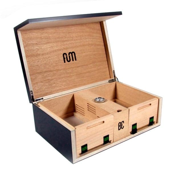 Caja Curación Fum Grande Negro  36 X 24 X 13 Cm. 100/120Gr.