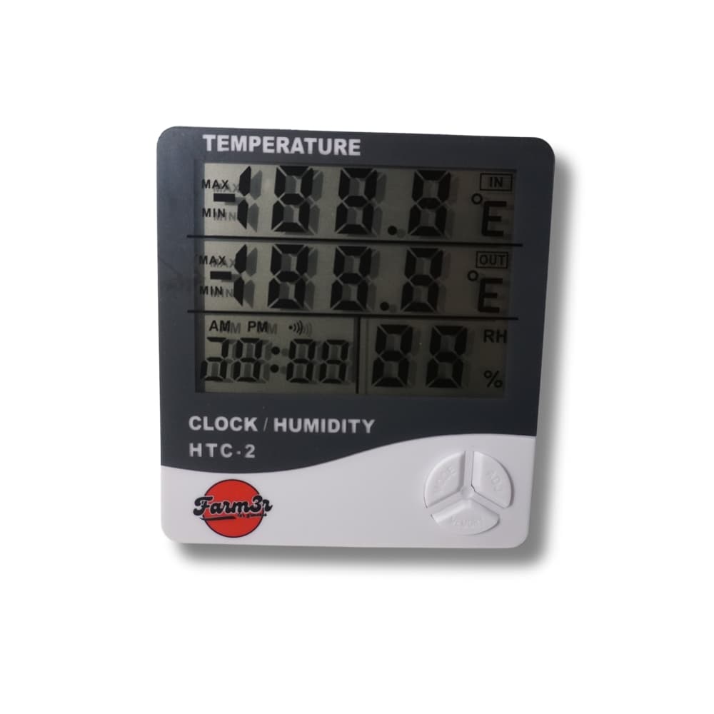 termohigrómetro digital Farm3r con sonda y pantalla LCD grande