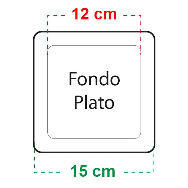Plato Cuadrado 15x15 cm Cannapot - Imagen 2