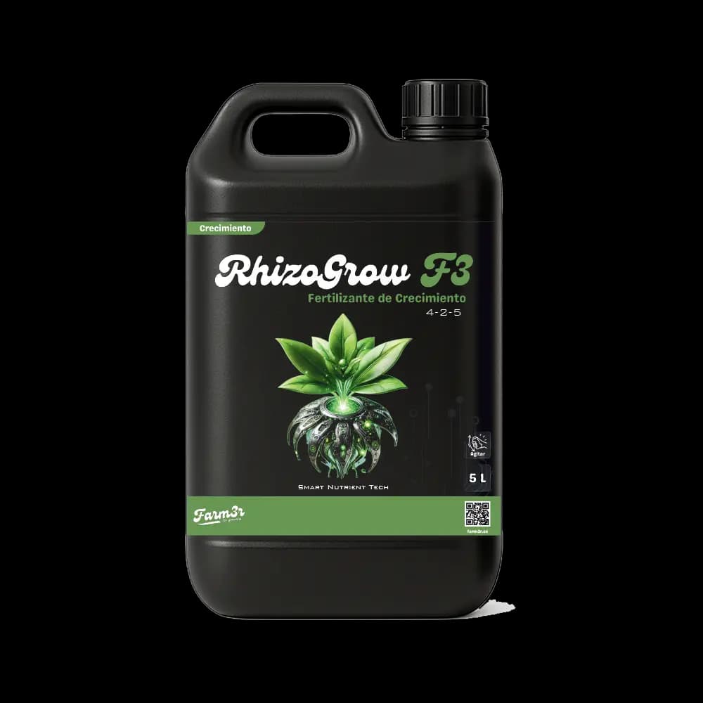RhizoGrow F3 Farm3r - Fertilizante de Crecimiento 4-2-5, formato 5 litros