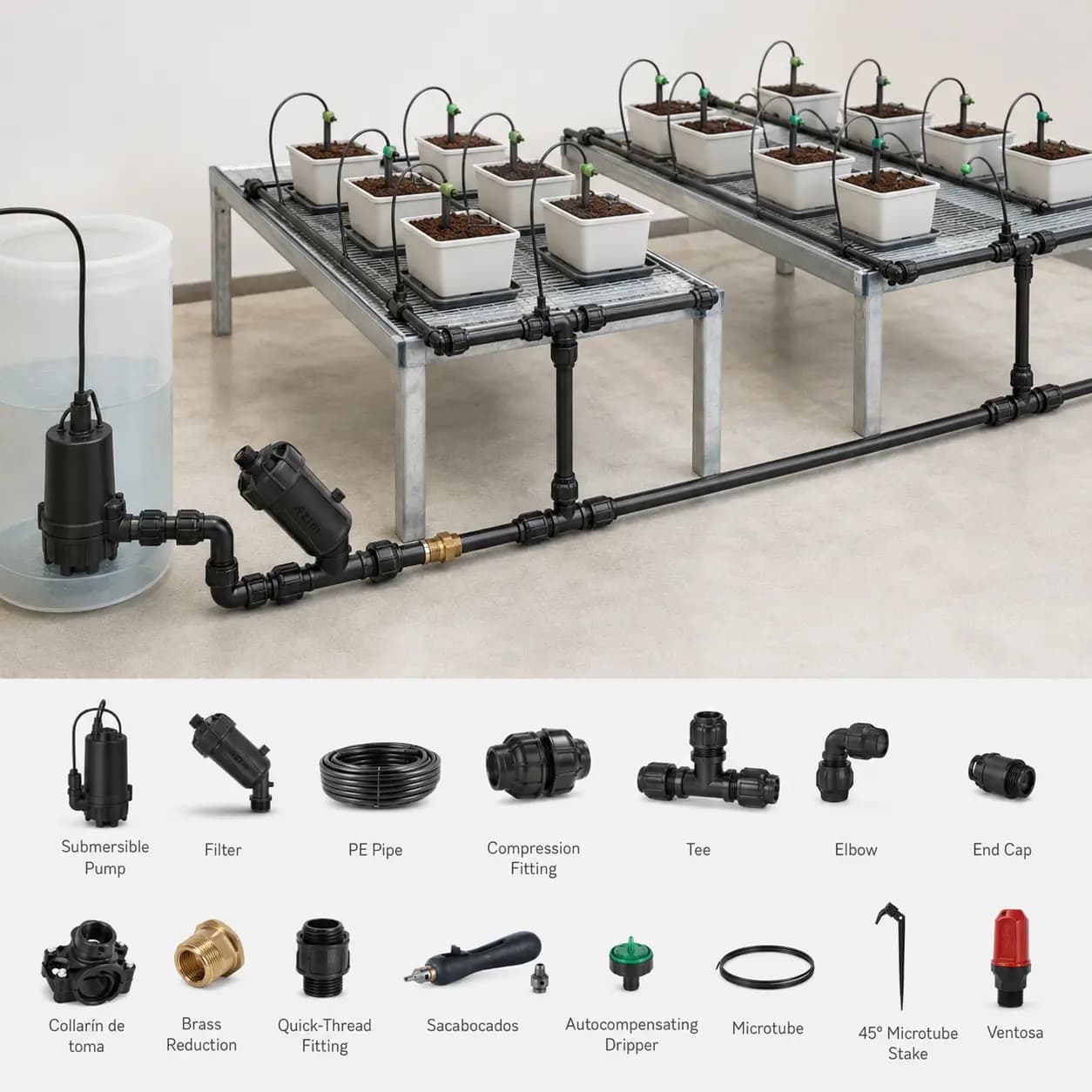 Kit de Riego por Goteo The Back Garden - 25 a 300 Plantas. - Imagen 2