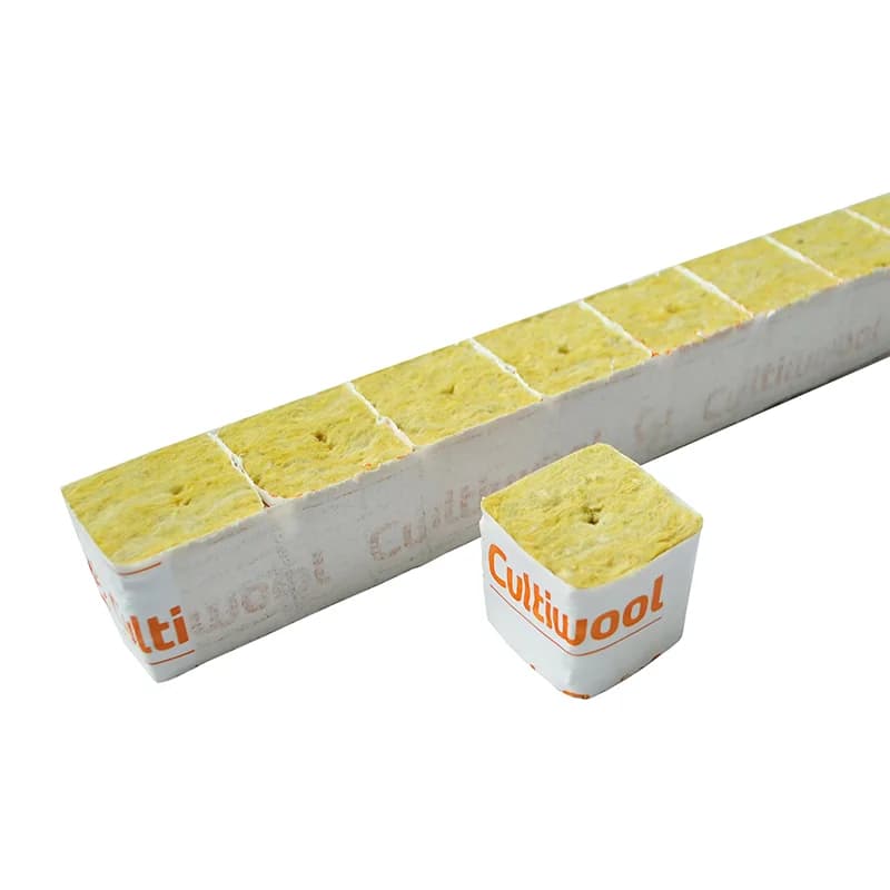 Taco siembra Cultiwool 100x100x65mm con agujero pequeño