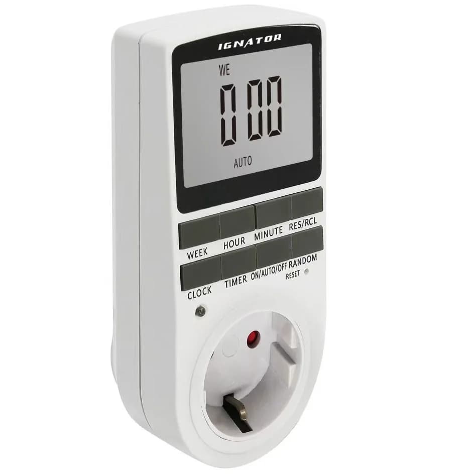 reloj temporizador digital Ignator con pantalla y programación
