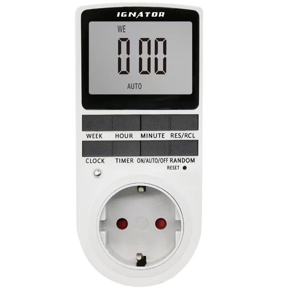 temporizador digital 16A Ignator L+N para iluminación indoor