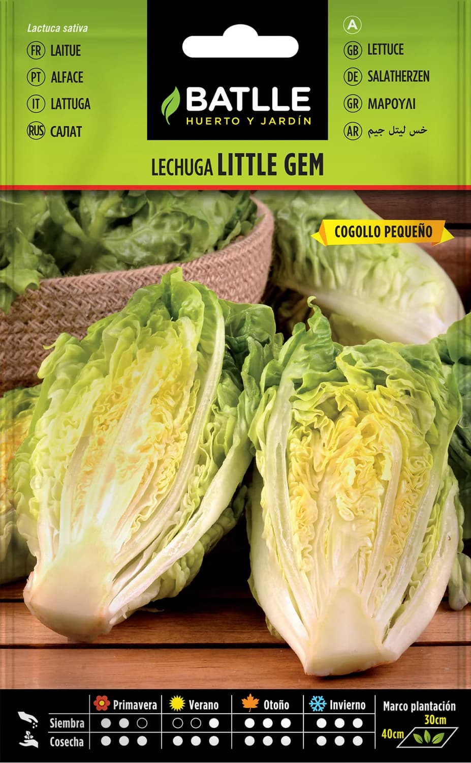 Semillas lechuga Little Gem, flor pequeño y precoz
