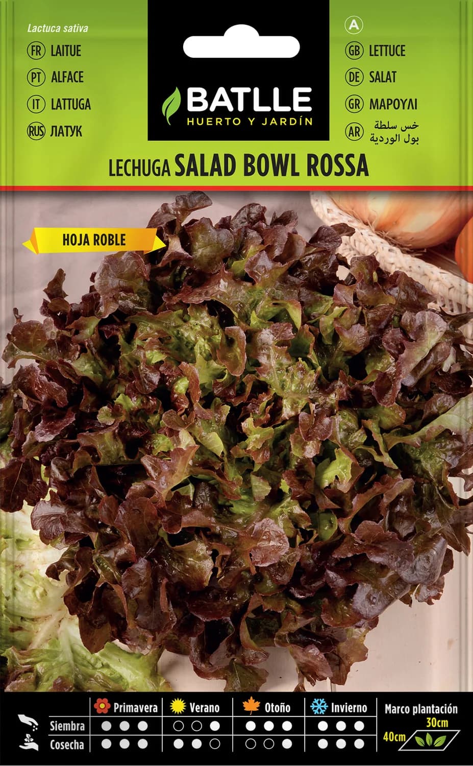 Semillas lechuga hoja roble Salad Bowl Rossa