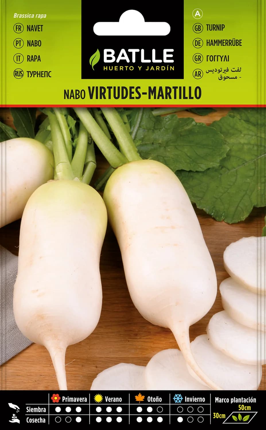 Semillas nabo muy precoz Virtudes - Martillo