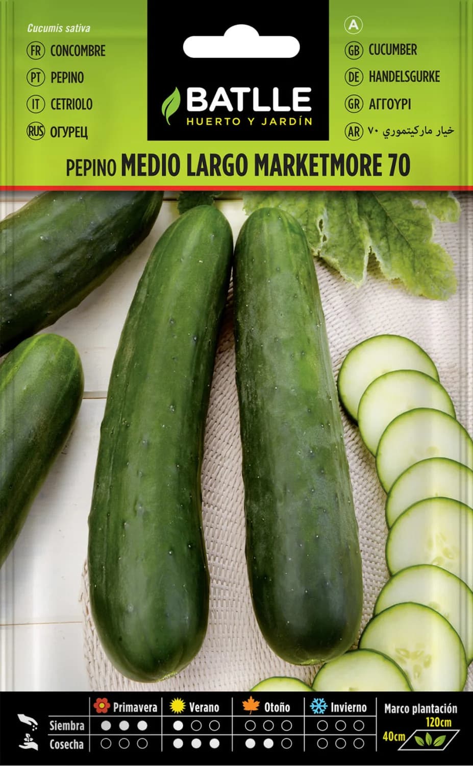 Semillas pepino Marketmore 70 1/2 largo