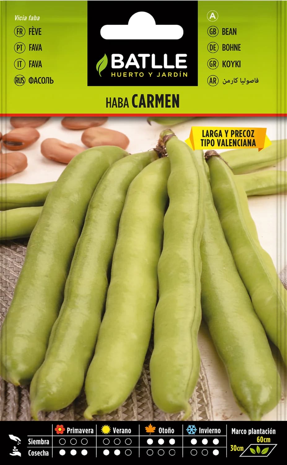 Haba Carmen semillas para huerto y jardín