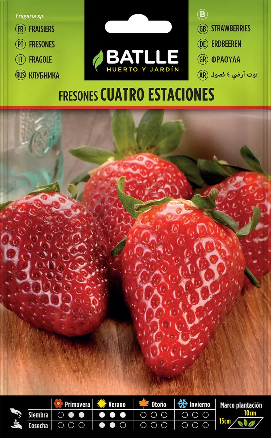 semillas fresones 4 estaciones en sobre para siembra