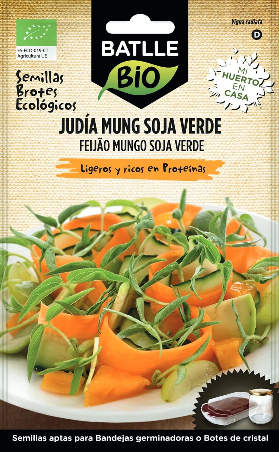 semillas brotes soja verde Batlle BIO para germinar en casa