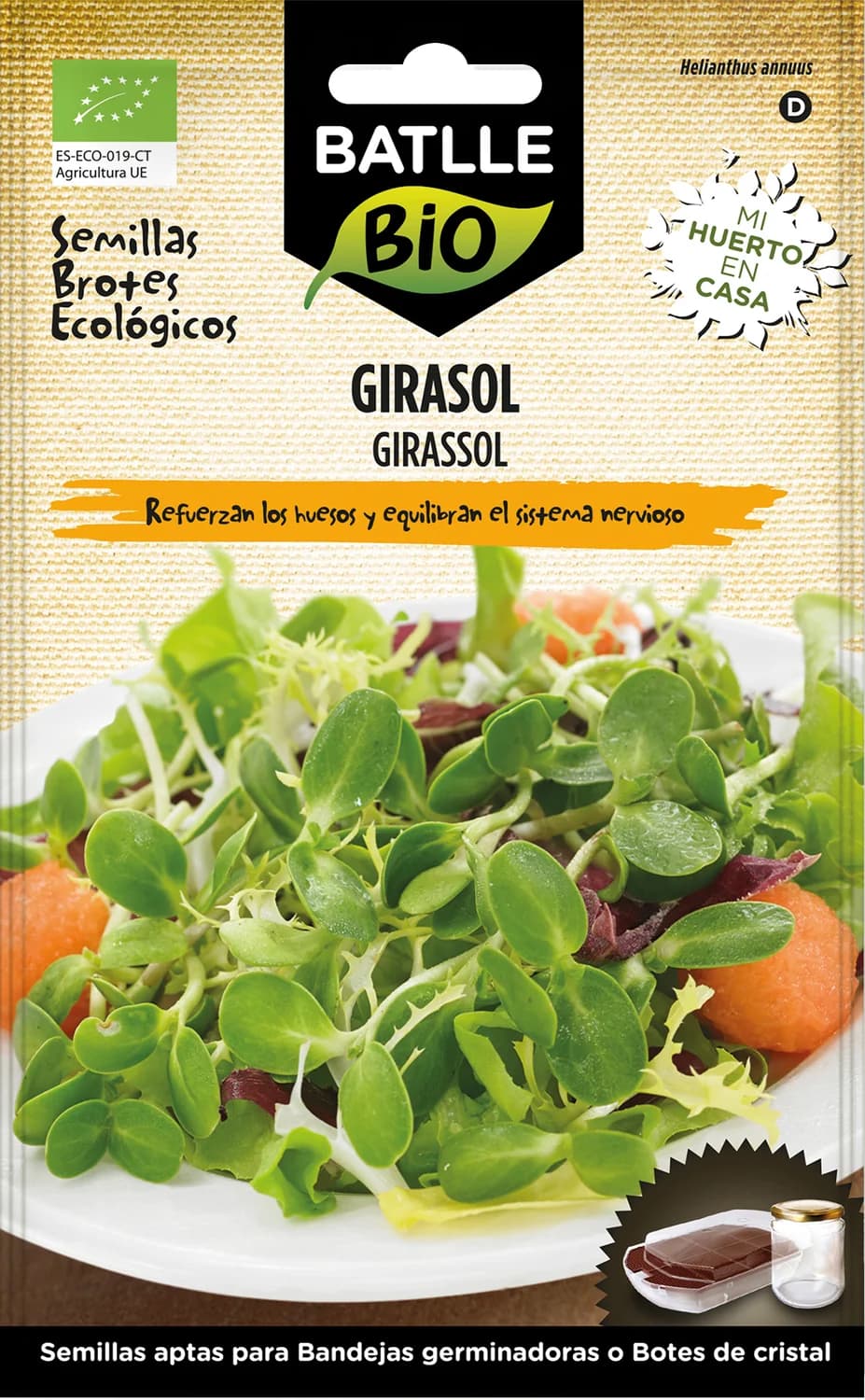 brotes girasol Batlle BIO para germinar en casa