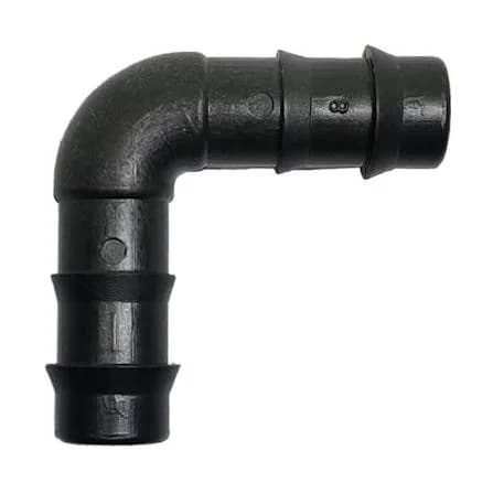 Codo 90 grados 16mm para tuberías de riego