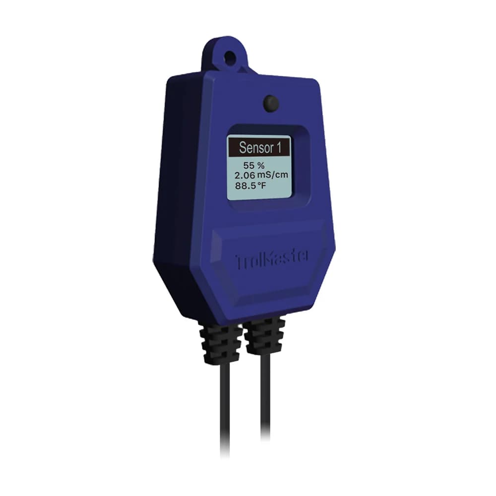 sensor 3 en 1 cultivo TrolMaster insertado en sustrato