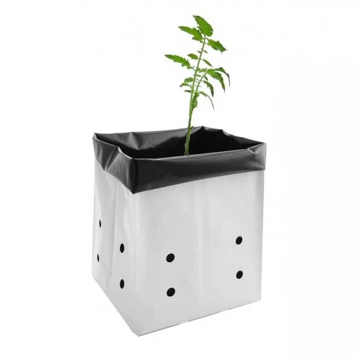 bolsa para plantas de plástico con agujeros inferiores
