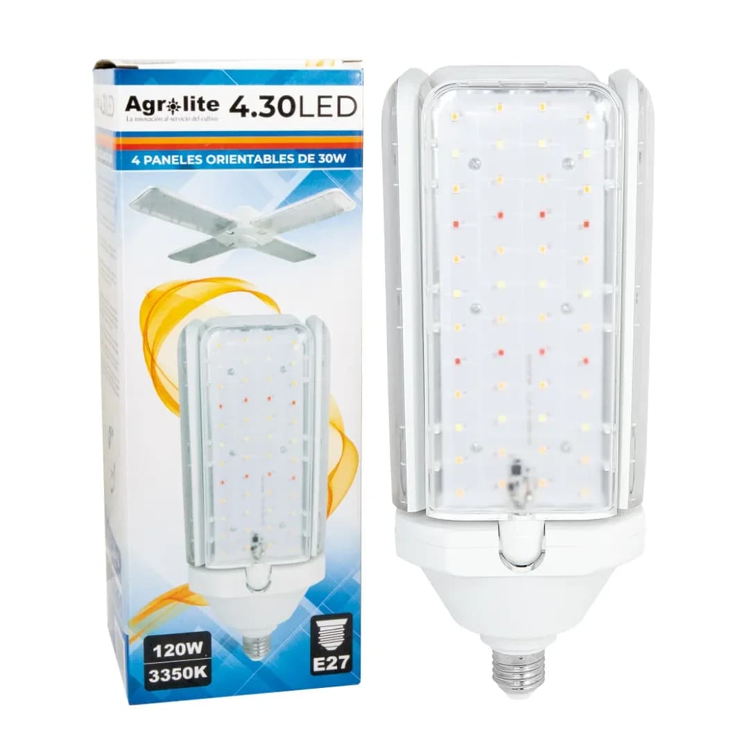 Lámpara LED E27 120W Agrolite 4.30 de paneles móviles - Imagen 4