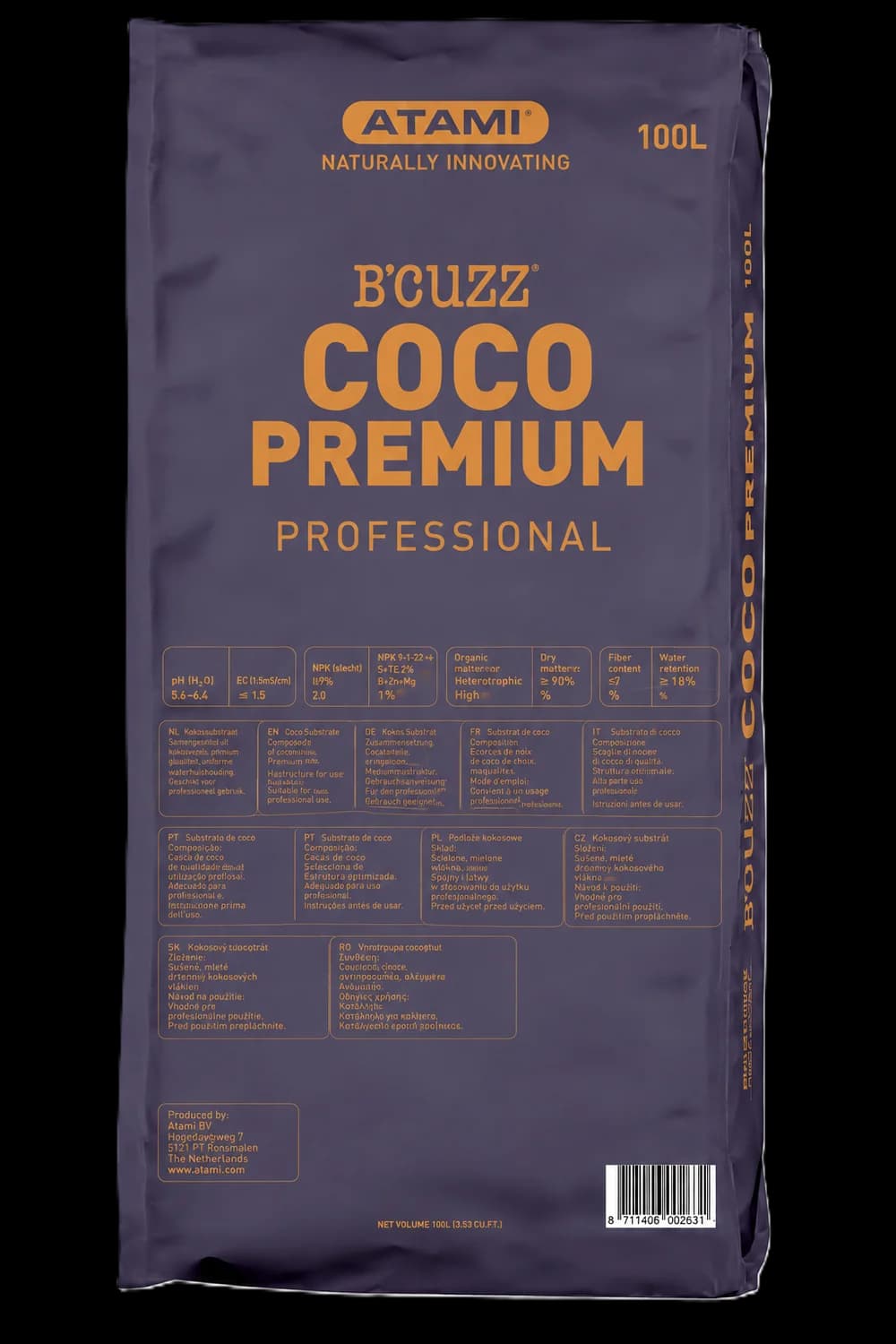Sustrato Coco Profesional 100L B'Cuzz Coco Premium Atami