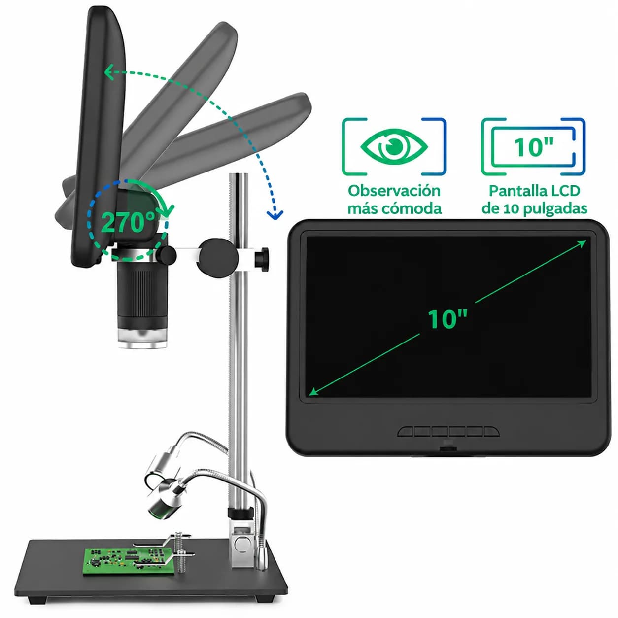 Microscopio Digital Andonstar AD210 con Pantalla LCD de 10,1” - Imagen 4