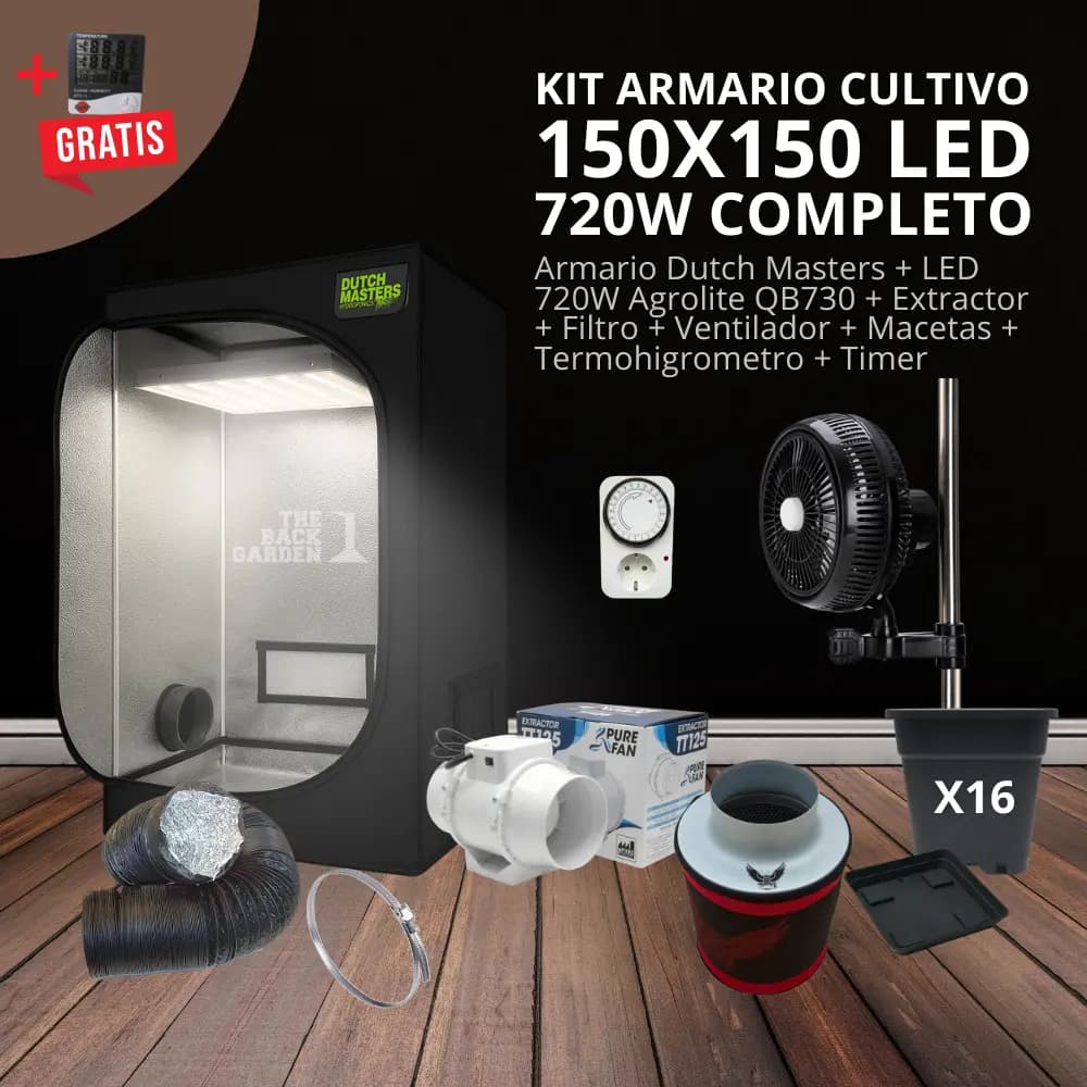 Kit Armario Cultivo 150×150 LED 720W Completo
