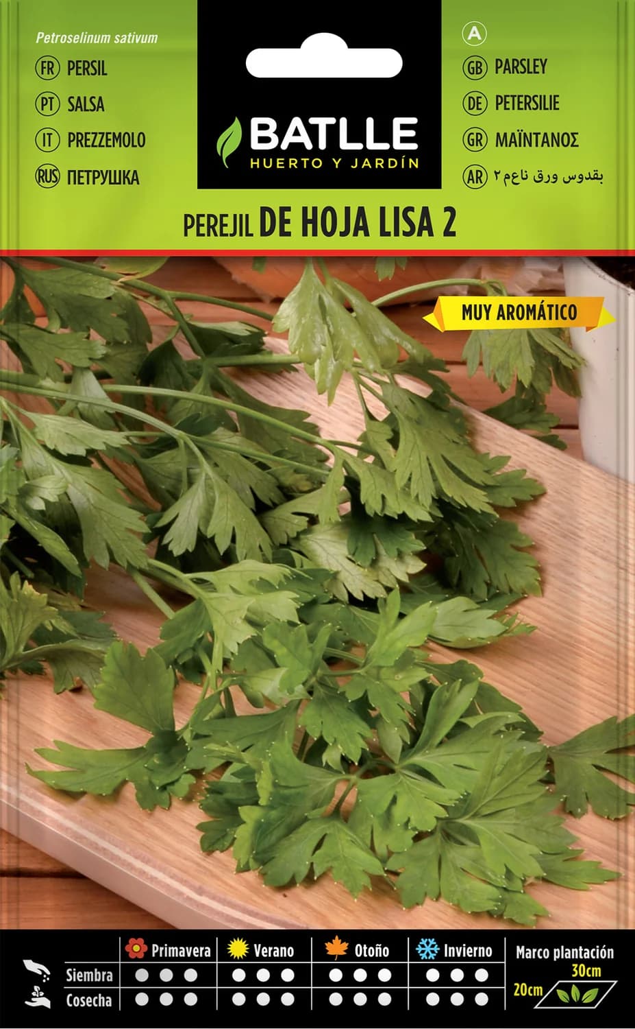 Semillas perejil hoja lisa de hoja grande